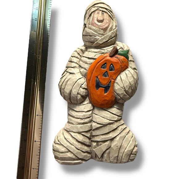 Eddie Walker MidWest of Cannon Falls Halloween Mummy Jack O Lantern Figurine 7” - Picture 5 of 13